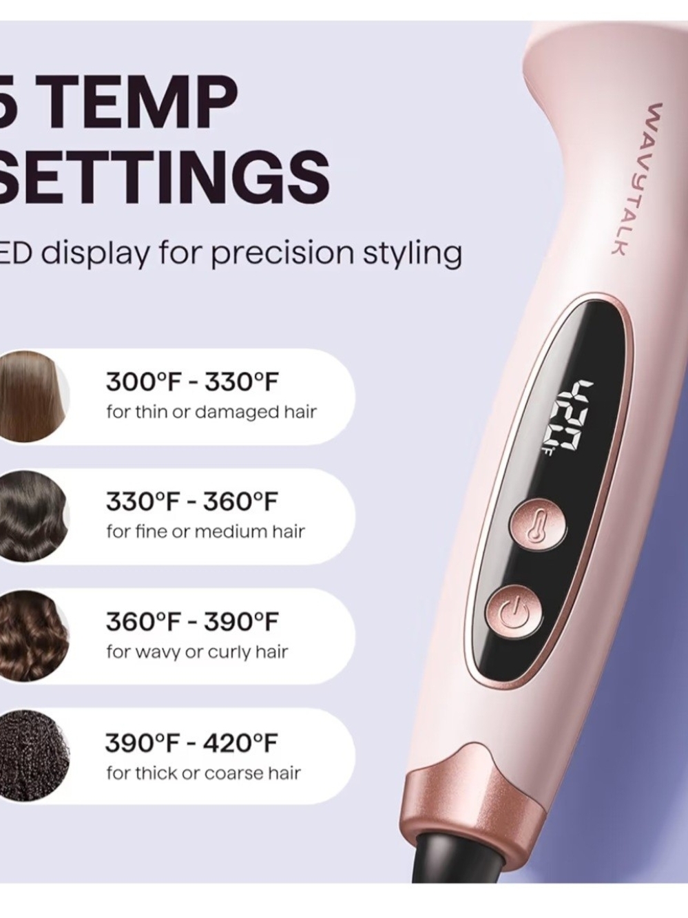 Wavytalk Pink Hot Air Styling Brush with Ion Technology - Picture 10 of 11